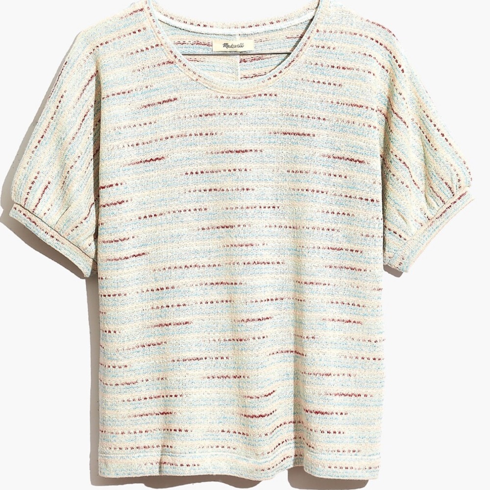 Textured Puff-Sleeve Top